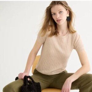 J.Crew silk cashmere blend lightweight cropped tshirt Small NWT